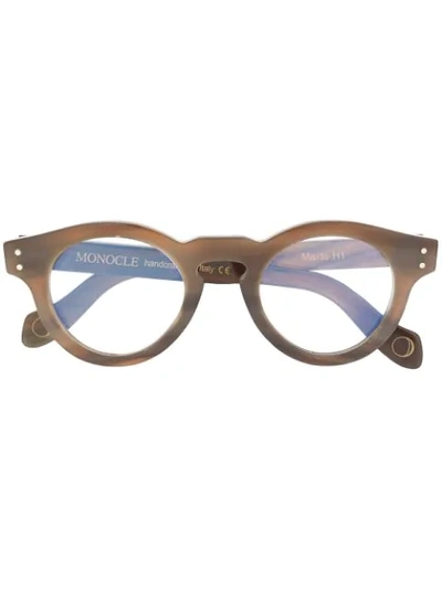 Monocle Eyewear Martehorn H1 Natural (other)->buffalo Horn - 棕色 In Brown