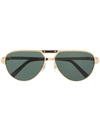 Cartier Santos De  Pilot-frame Sunglasses In Gold