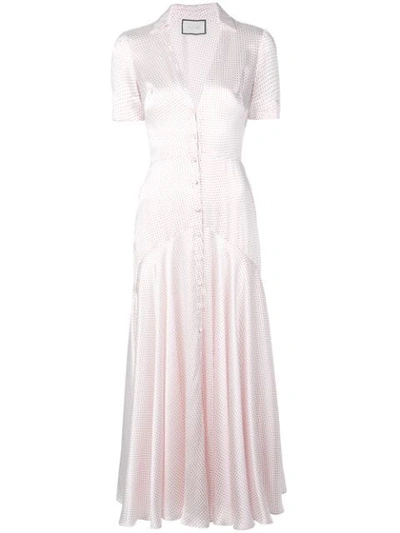Alexis Athene Polka-dot -satin Maxi Dress In White