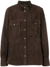 TOM FORD TOM FORD DOUBLE POCKET TEXTURED SHIRT - BROWN