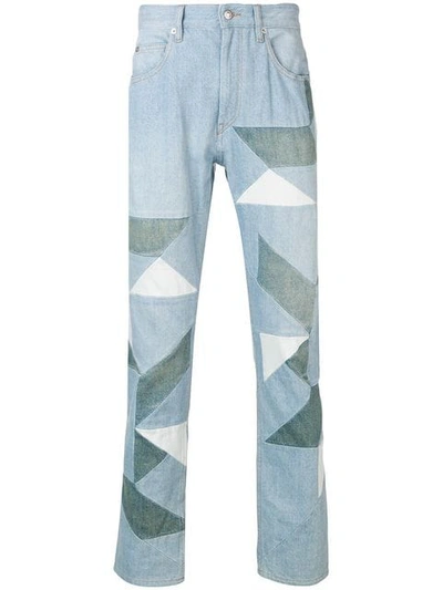 Isabel Marant Julien Patchwork Straight-leg Jeans In Blue