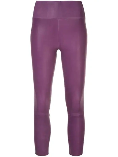 Sprwmn Cropped-leggings In Purple
