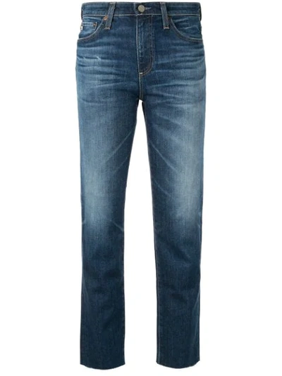 Ag Isabelle Straight Cropped Jeans In Blue