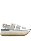 Hogan Maxi H222 Silver Platform Sandals In Metallic