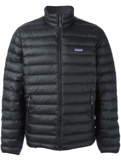 Patagonia Water Repellent Down Jacket In Black/ Black