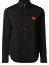 Comme Des Garçons Play Embroidered Heart Shirt In Black