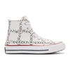 JW ANDERSON JW ANDERSON WHITE CONVERSE EDITION GRID LOGO CHUCK 70 HI SNEAKERS