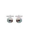 PRADA PRADA SILVER AND ENAMEL CUFFLINKS - BLUE