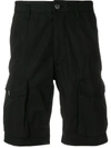 STONE ISLAND STONE ISLAND LOGO PATCH CARGO SHORTS - BLACK