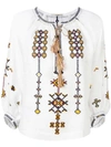 VITA KIN VITA KIN EMBROIDERED RAGLAN BLOUSE - WHITE