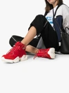 BEN TAVERNITI UNRAVEL PROJECT UNRAVEL PROJECT RED SILK AND SUEDE CHUNKY SNEAKERS,UWIA051S19295001200013550850