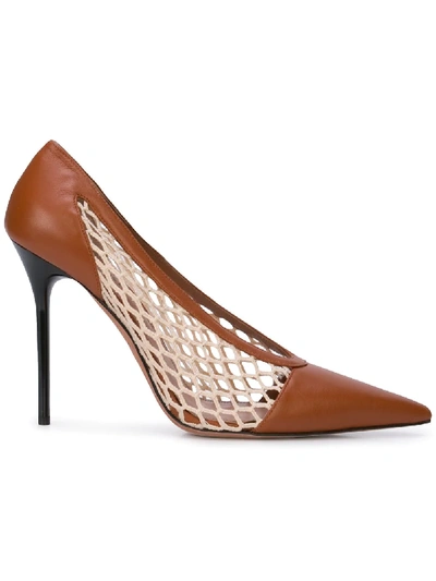 Altuzarra Peppino Mesh And Leather Pumps In Light Brown