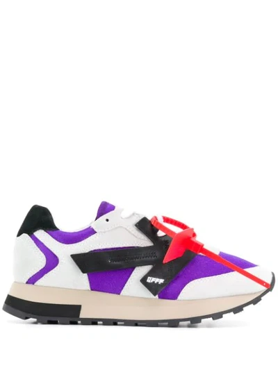 Off-white 30mm Hg Leather & Nylon Runner Sneakers In Purple