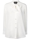 BOUTIQUE MOSCHINO BOUTIQUE MOSCHINO PUSSY-BOW COLLAR BLOUSE - WHITE