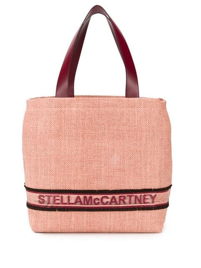 Stella Mccartney Logo Panel Tote Bag In Pink