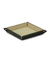 Bey-berk Square Leather Valet Tray In Black