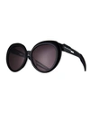 BALENCIAGA CONTRAST ROUND GRADIENT SUNGLASSES,PROD217530163