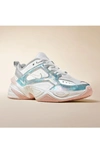 Nike M2k Tekno Sneaker In White/ Laser Fuchsia/ Crimson