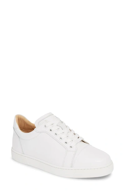 Christian Louboutin Vieira Platform Red Sole Sneakers In White