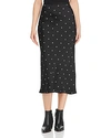 Anine Bing Bar Polka-dot-printed Silk Skirt In Black/white