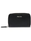 Prada Saffiano Leather Padlock Holder In Black