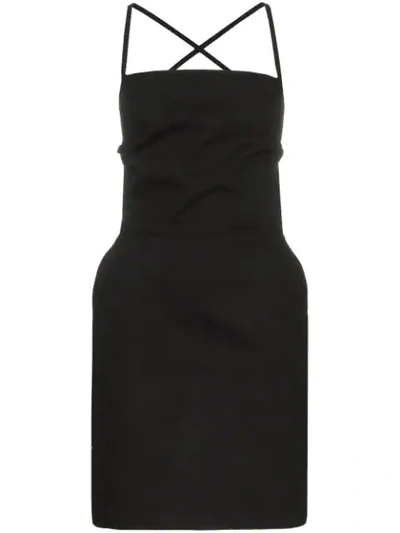 Eve Denim Fabienne Apron Denim Mini Dress In Black