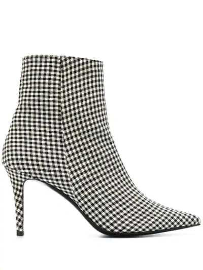 Barbara Bui Plaid Ankle Boots In Black