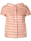 HERNO HERNO SHORT-SLEEVED PADDED JACKET - PINK