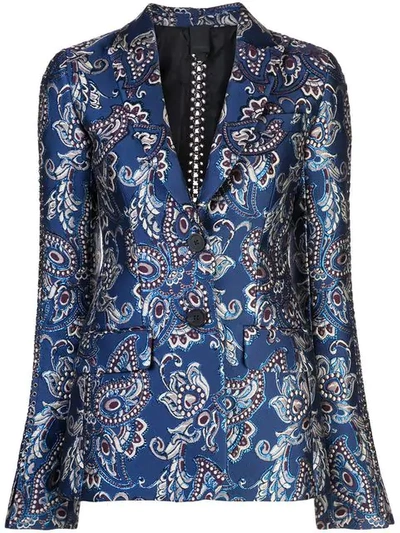 Vera Wang Blazer Mit Stickerei In Blue