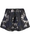 VERA WANG GROMMETED EMBROIDERED SHORTS