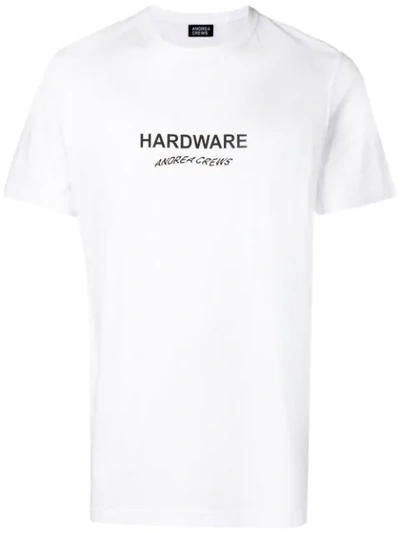 Andrea Crews Logo Print Crew Neck T-shirt - 白色 In White