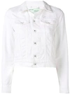 Off-white Cropped Denim Jacket In White