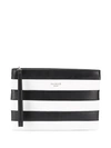 BALMAIN BALMAIN STRIPE CLUTCH BAG - WHITE