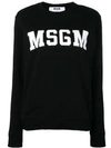 Msgm College Logo Jumper - Black In Black