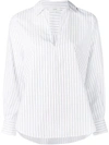 VINCE VINCE MICRO-STRIPE SHIRT - WHITE