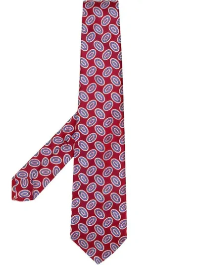 Kiton All-over Pattern Tie - Red
