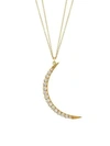 RENEE LEWIS 18K YELLOW GOLD & DIAMOND CRESCENT MOON PENDANT NECKLACE,400010839755