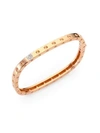 ROBERTO COIN WOMEN'S POIS MOI DIAMOND & 18K ROSE GOLD SINGLE-ROW BANGLE BRACELET,455136148551