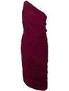 Norma Kamali Diana Jersey One-shoulder Dress In Red