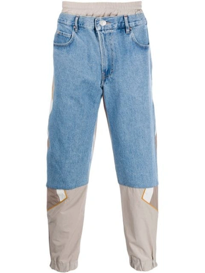 Martine Rose Opening Ceremony Hybrid Denim Track Pants In Light Denim