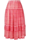 COMME DES GARÇONS COMME DES GARÇONS COMME DES GARÇONS COMME DES GARÇONS GEOMETRIC PRINT SKIRT - RED