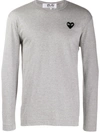 Comme Des Garçons Play Crew Neck Lightweight Long Sleeves Regular Fit In Grey