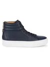 BUSCEMI Lace-Up Leather High-Top Sneakers