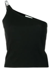 ARIES ARIES ONE SHOULDER VEST TOP - BLACK