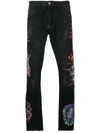 PHILIPP PLEIN PATCHWORK STRAIGHT-LEG JEANS