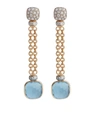 POMELLATO MIXED METAL, DIAMOND AND TOPAZ NUDO DROP EARRINGS,14868465