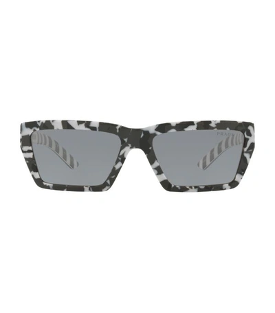 Prada Graphic Rectangle Sunglasses In Grey