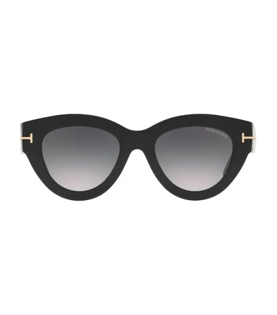 Tom Ford Slater Chunky Round Acetate Sunglasses In Grey-black