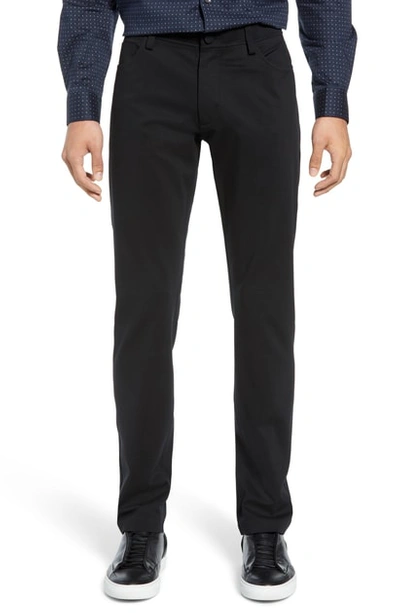 Theory Tech Raffi Compact Straight Slim Fit Ponte Pants In Black