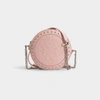 Balmain Disco Embossed Calfskin Leather Crossbody Bag In Pink